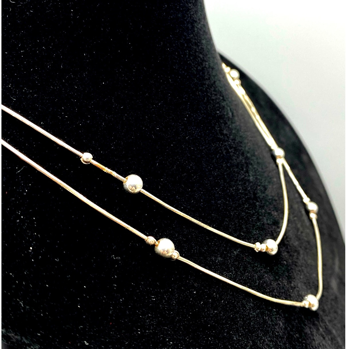Italy Double Ball And Chain Sterling Necklace 42$